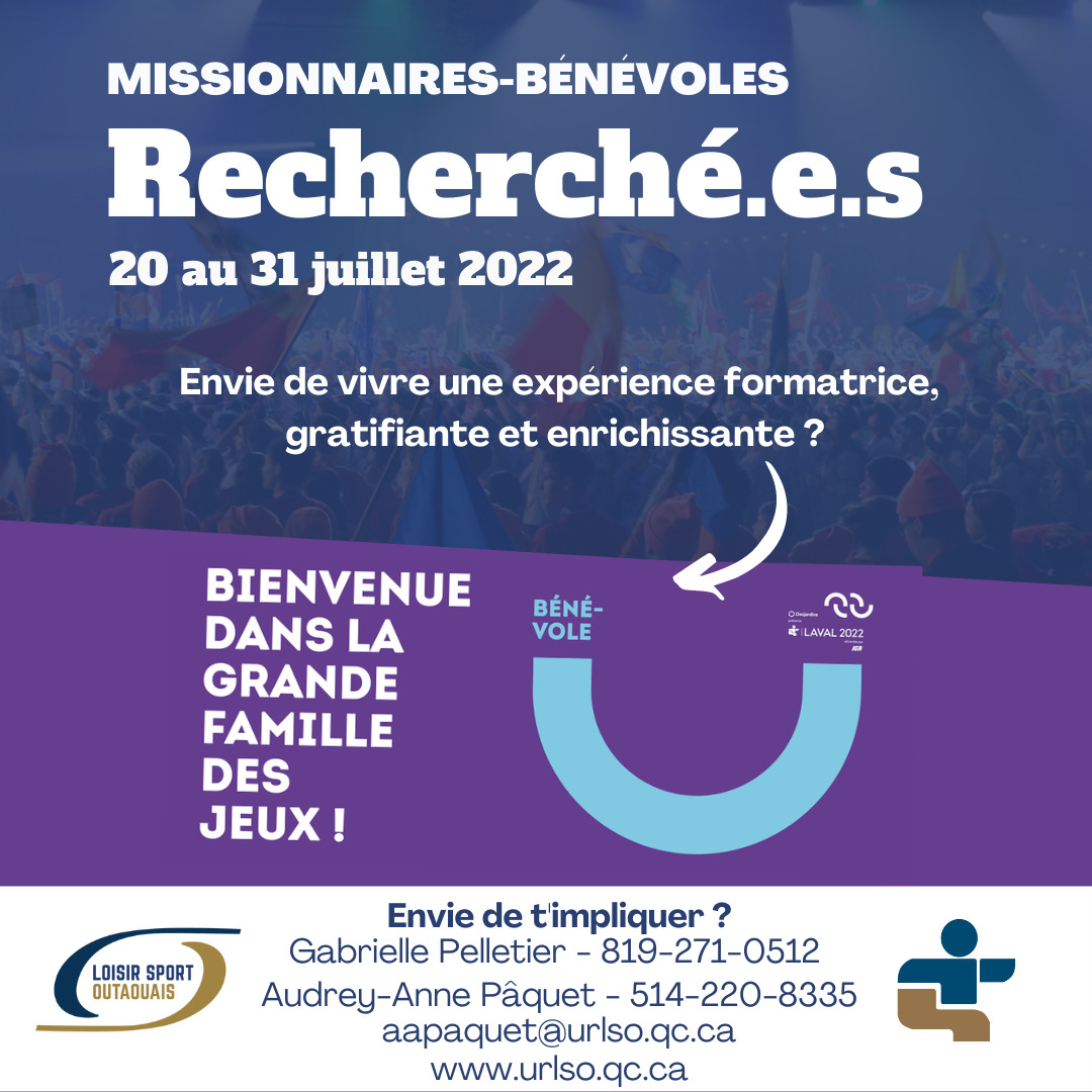 Missionnaires bénévoles recherché.e.s pour la 55e Finale des Jeux du Québec